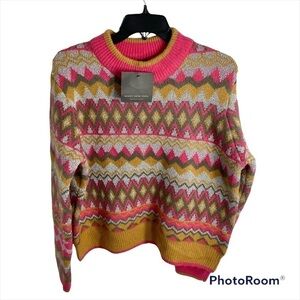 Marc New York Sweater NWT Large Pink Metallic Women’s